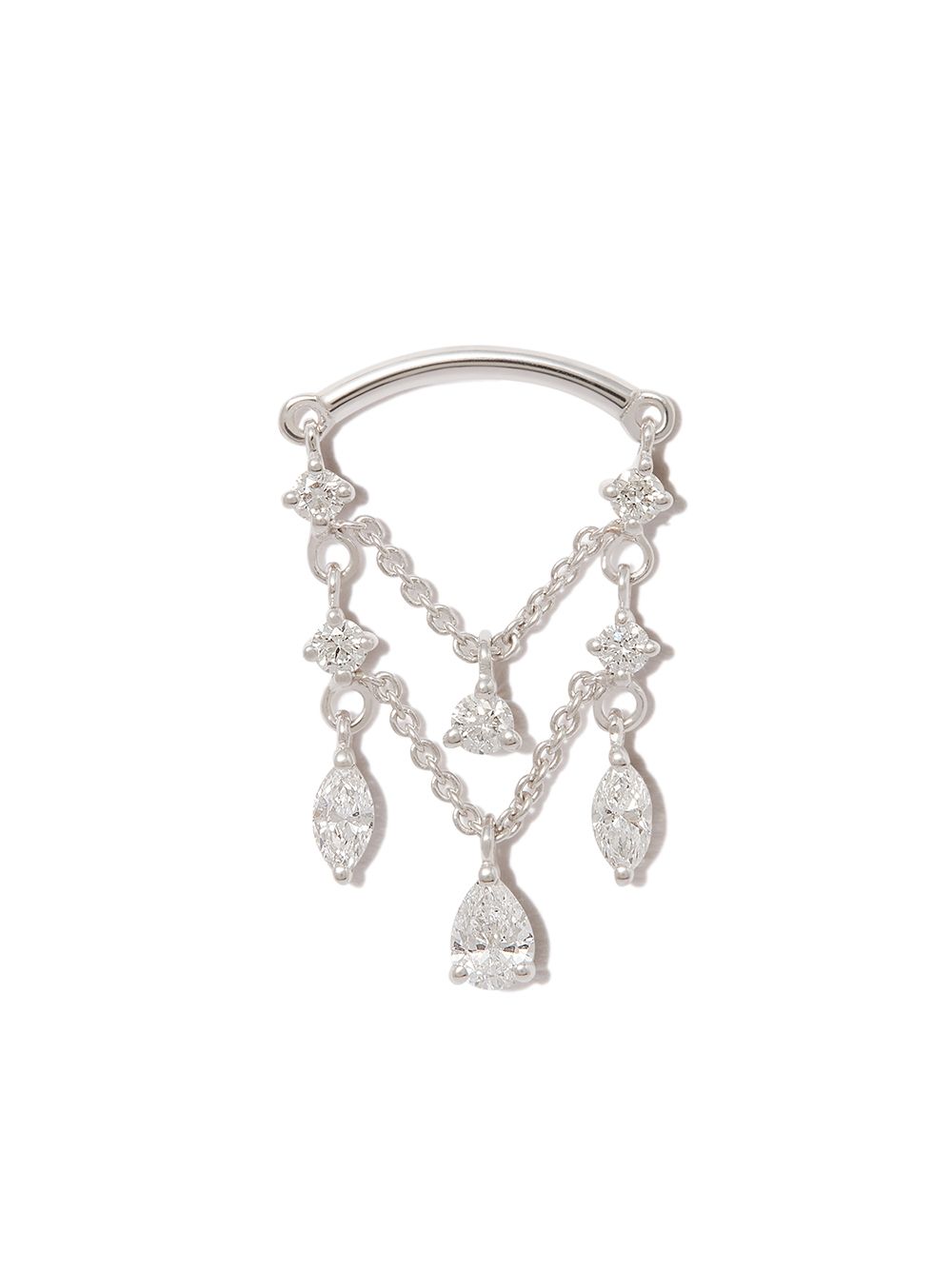 MARIA TASH Diamond Drapes Chandelier 18K黄金耳环 - 金色