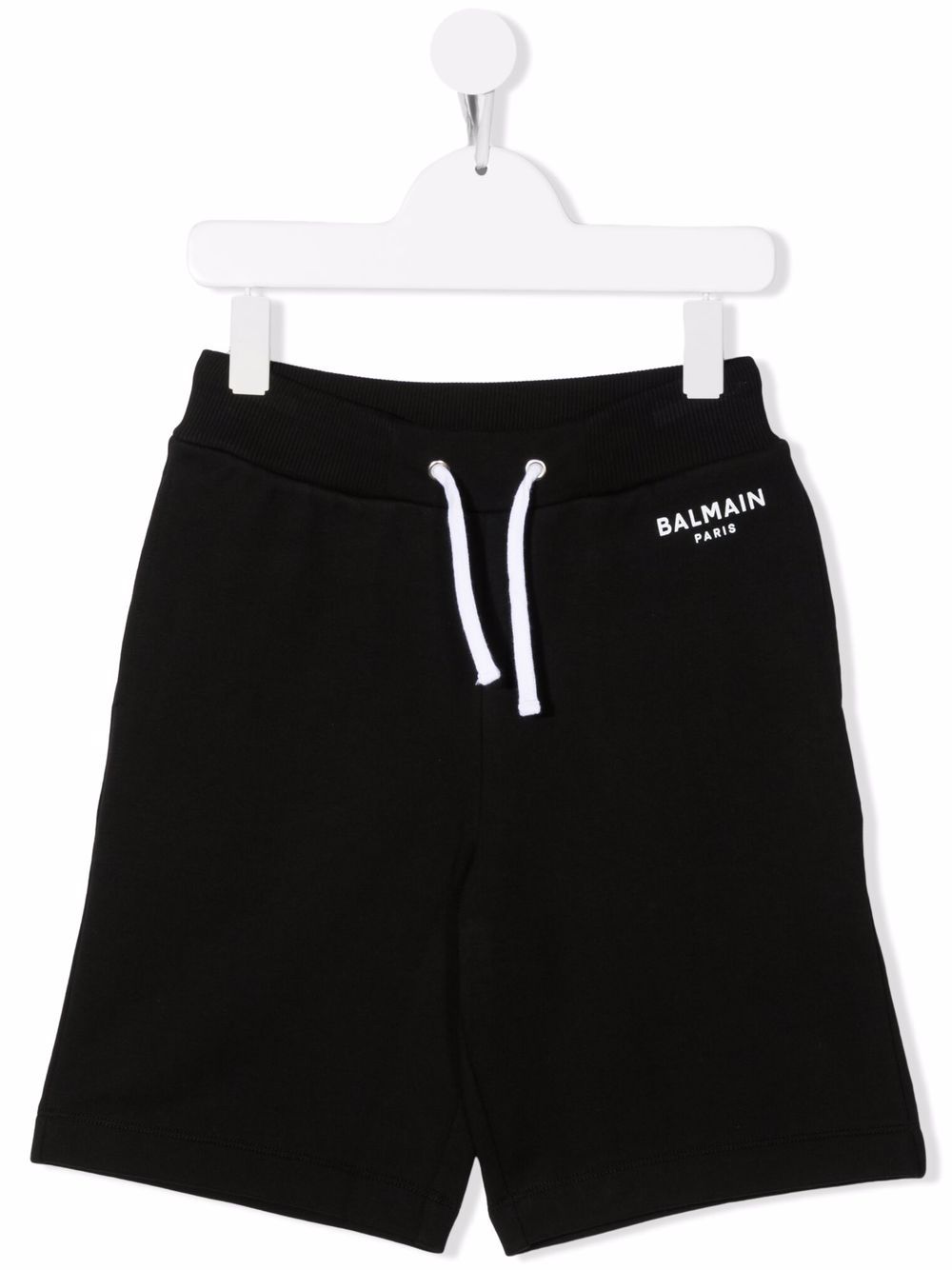 Balmain Kids 巴尔曼 logo印花细节短裤 - 黑色