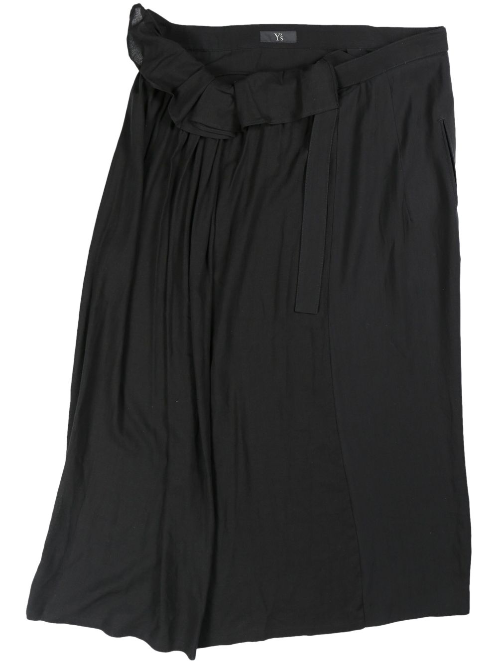 Y's draped maxi-skirt - 黑色