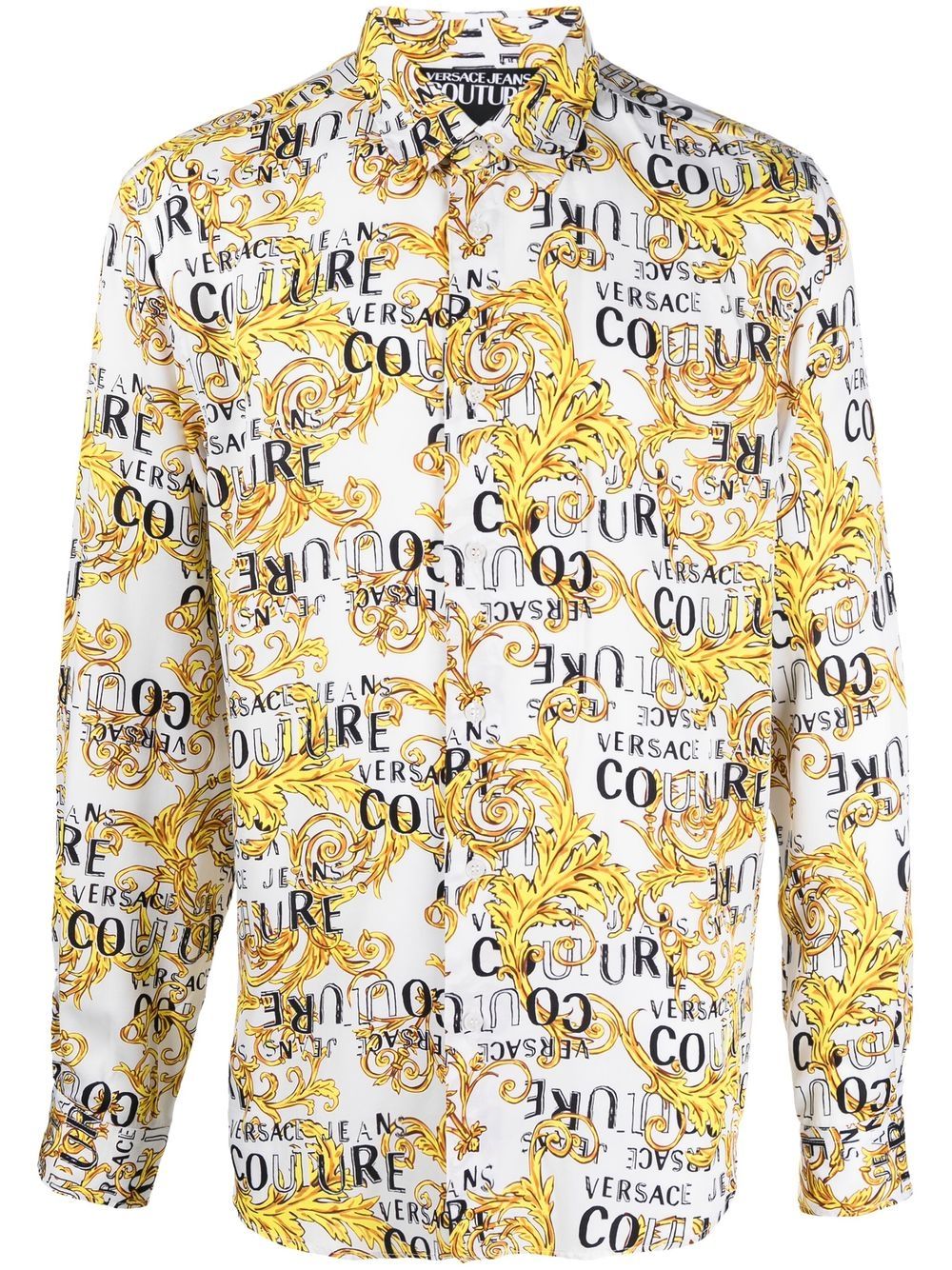 Versace Jeans Couture 经典巴洛克印花衬衫 - 白色