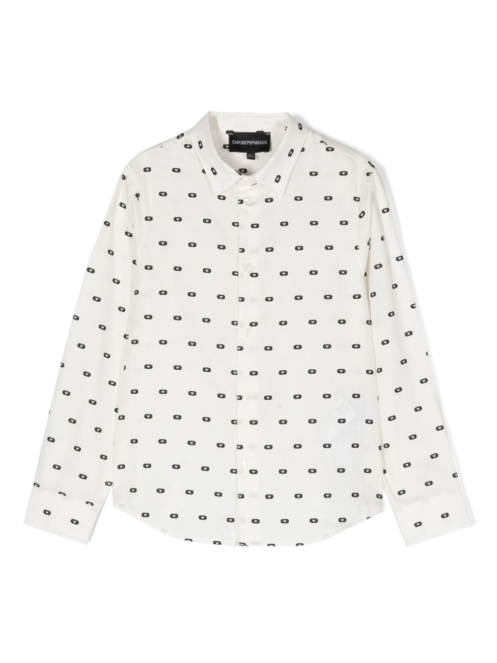 Emporio Armani Kids logo印花衬衫 - 白色
