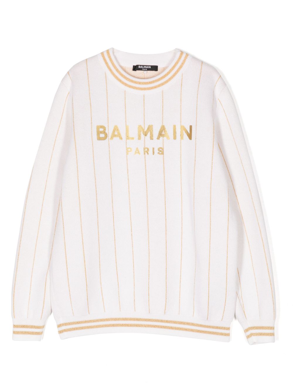 Balmain Kids logo印花针织毛衣 - 中性色