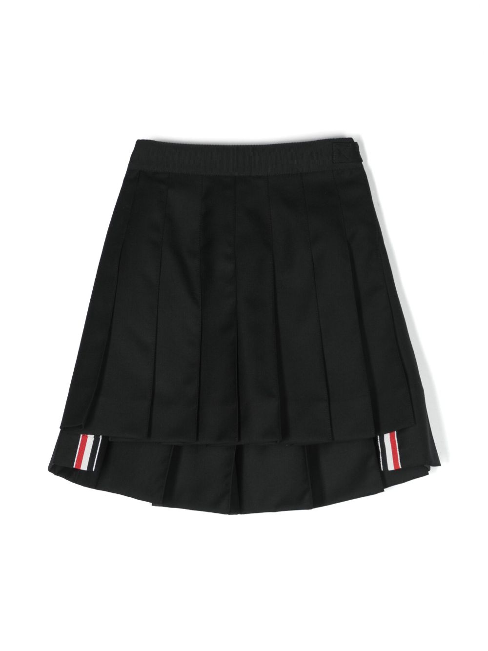 Thom Browne Kids Super 120s 褶饰羊毛半身裙 - 黑色
