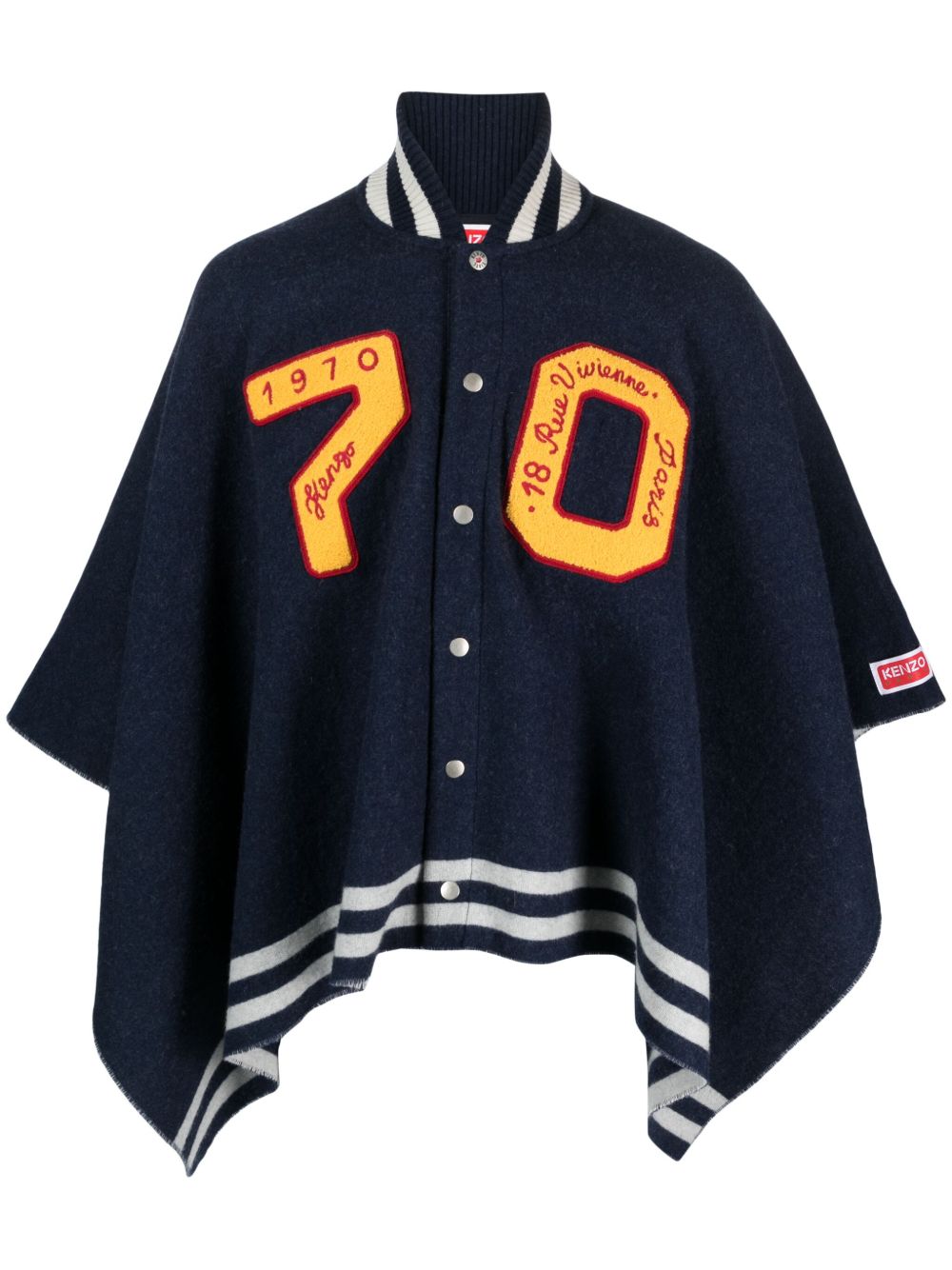 Kenzo 标贴搭扣斗篷 - 蓝色