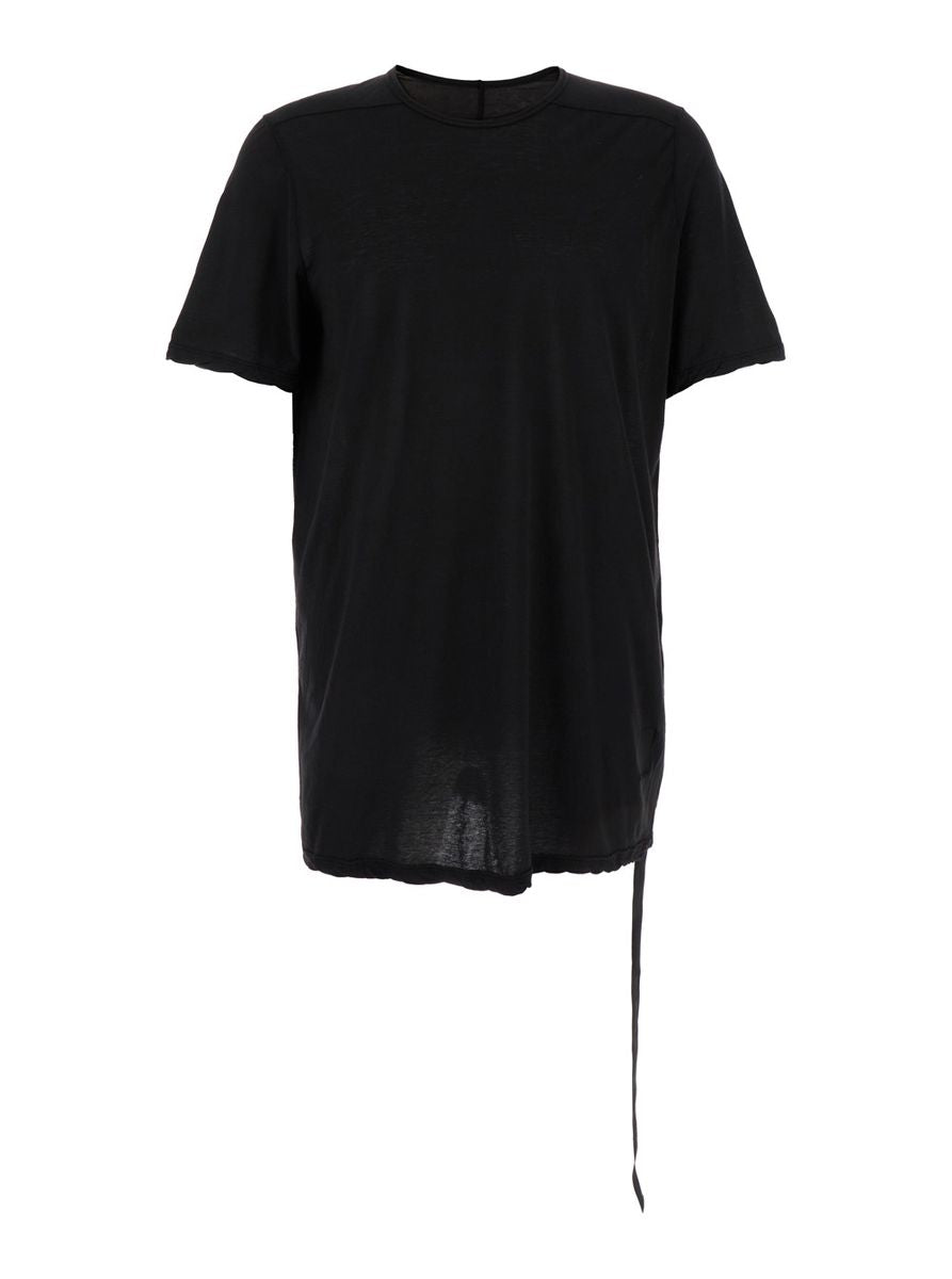 Black Crewneck T-Shirt With Oversized Band In Cotton Man