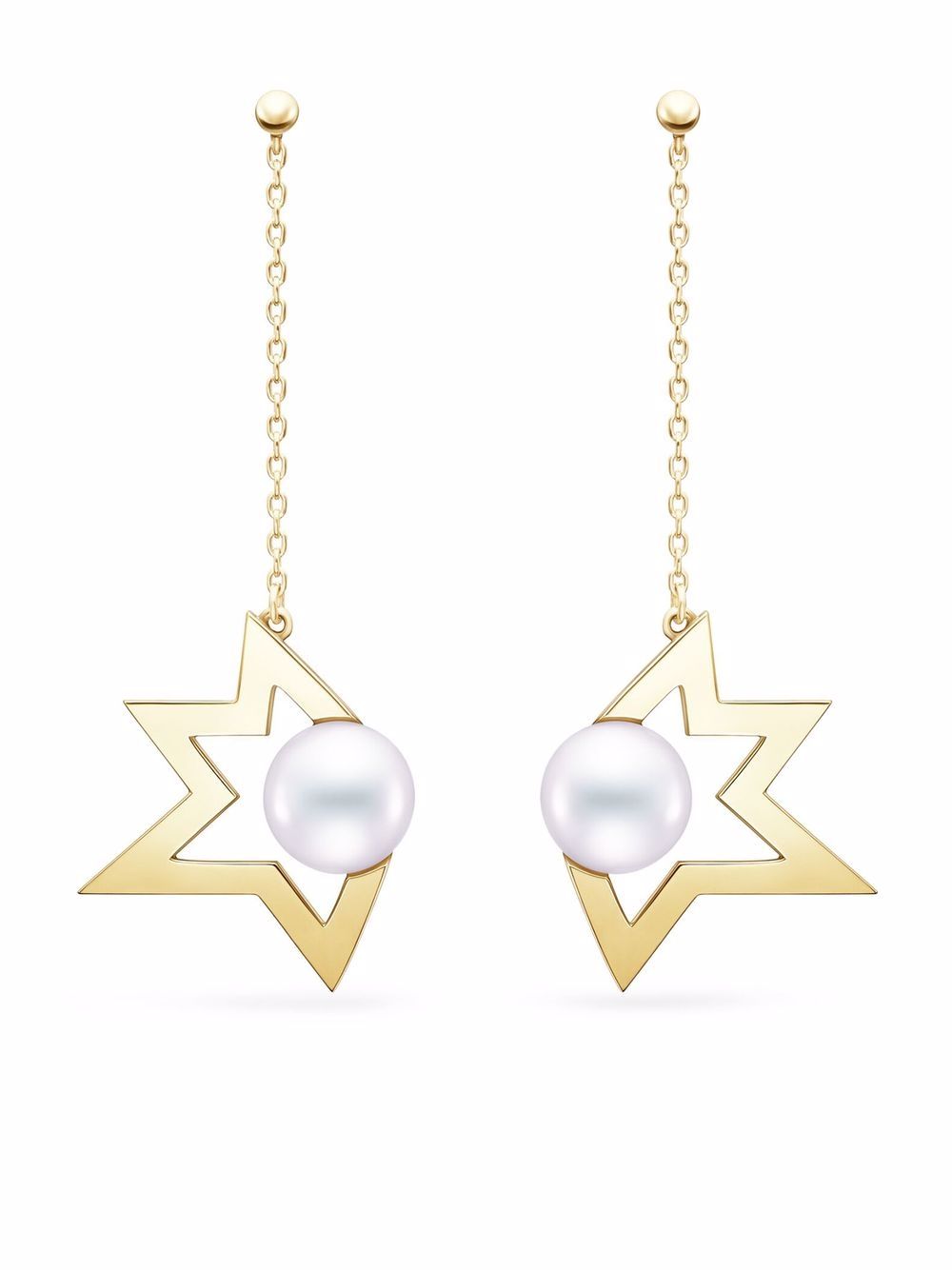 TASAKI 18K黄金 Collection Line Comet Plus 珍珠吊饰耳环 - 金色
