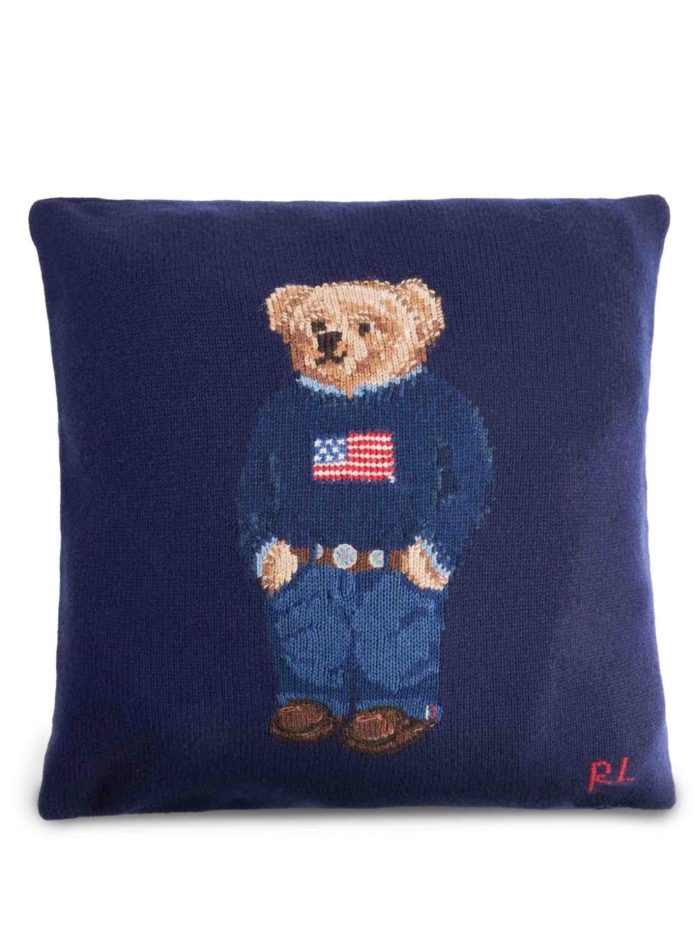 Ralph Lauren Home Polo Bear 嵌花针织抱枕 - 蓝色