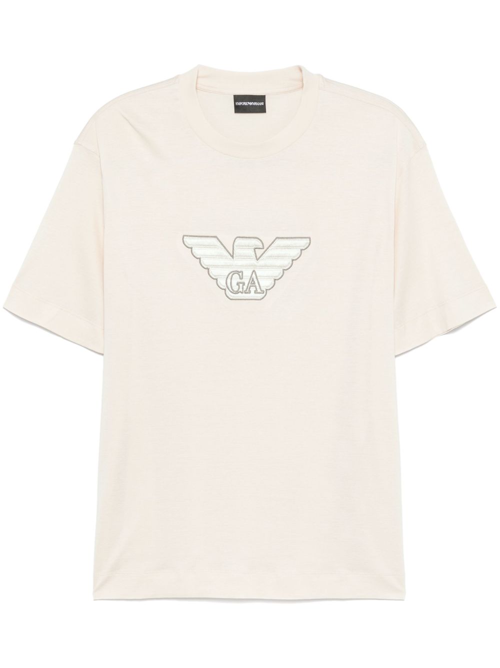 Emporio Armani logo刺绣T恤 - 中性色