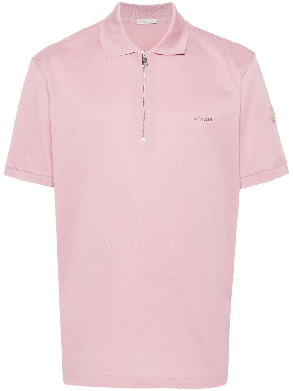 Moncler logo压纹棉polo衫 - 粉色