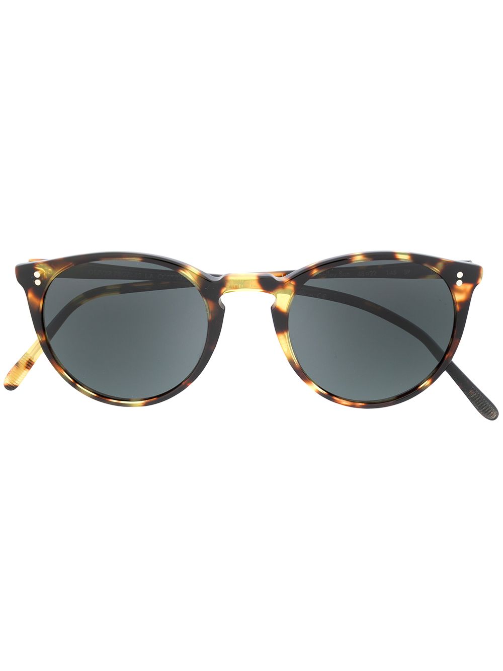 Oliver Peoples 玳瑁纹圆框太阳眼镜 - 褐色