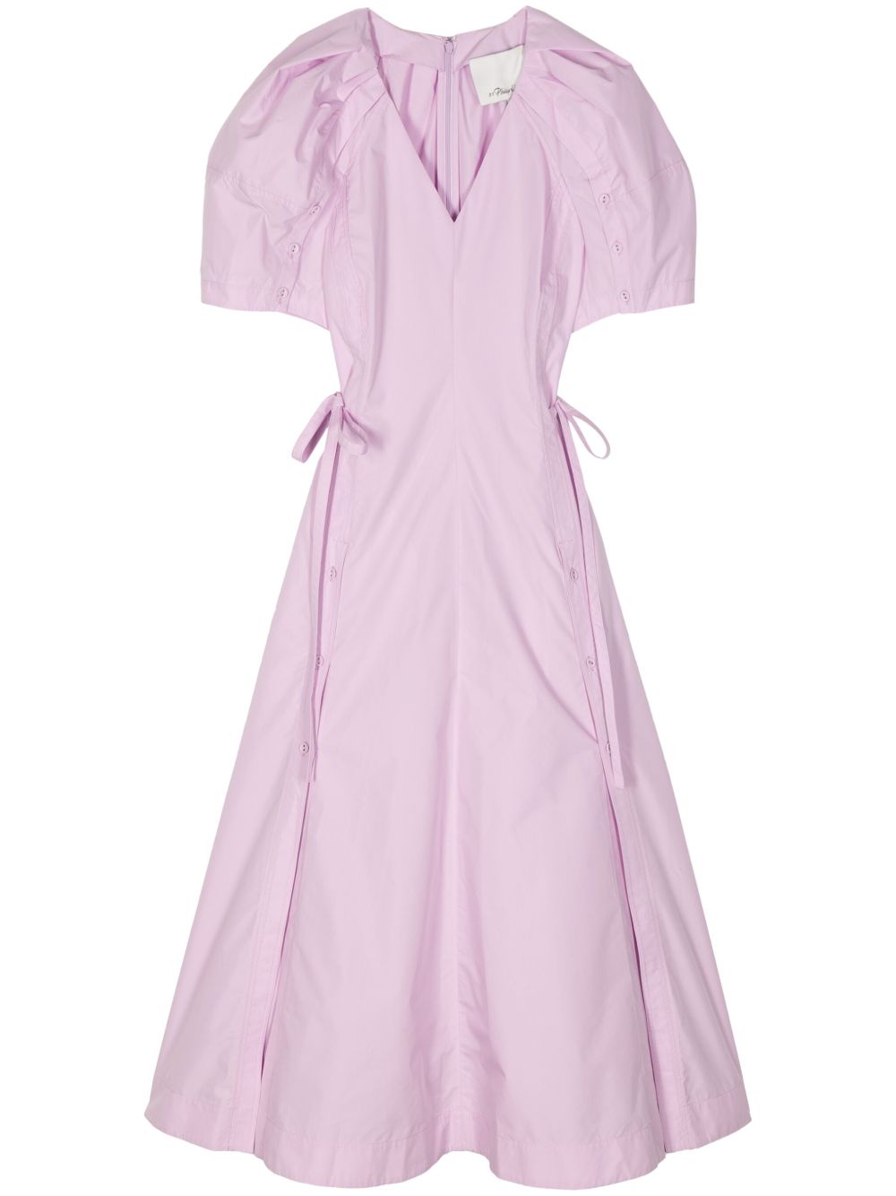 3.1 Phillip Lim V领泡泡袖府绸连衣裙 - WISTERIA