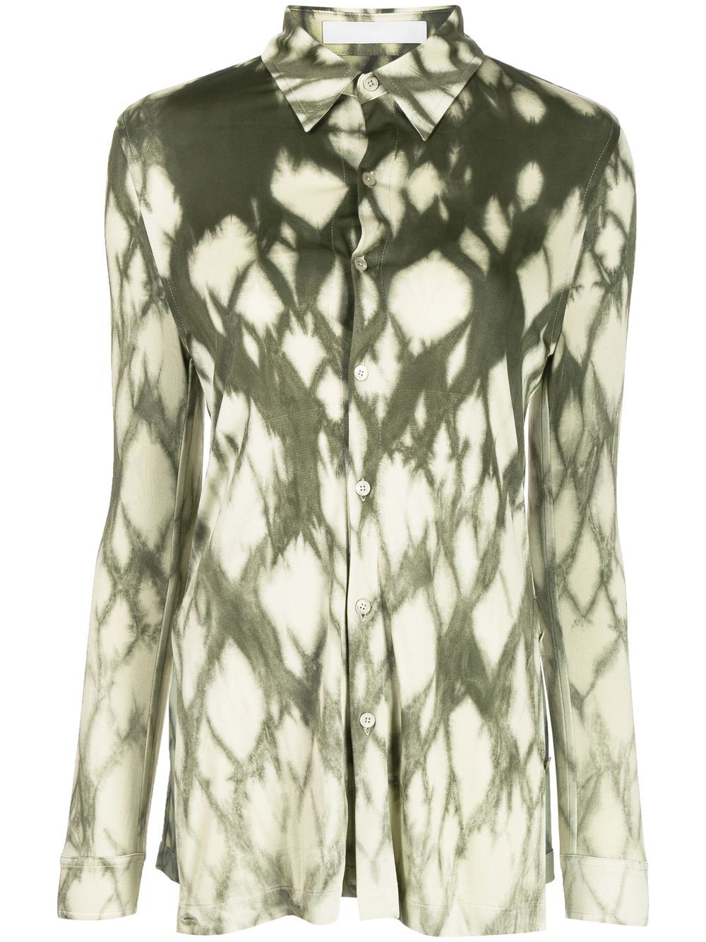 Dion Lee Shibori Miter 门襟衬衫 - 绿色