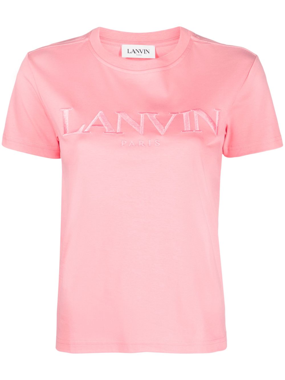 Lanvin logo刺绣棉T恤 - 粉色
