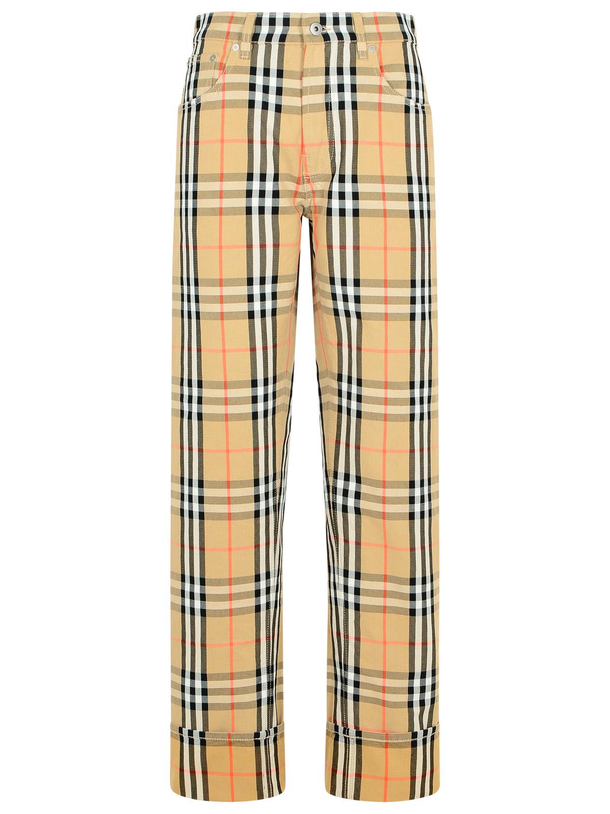 Burberry Check Beige Cotton Pants