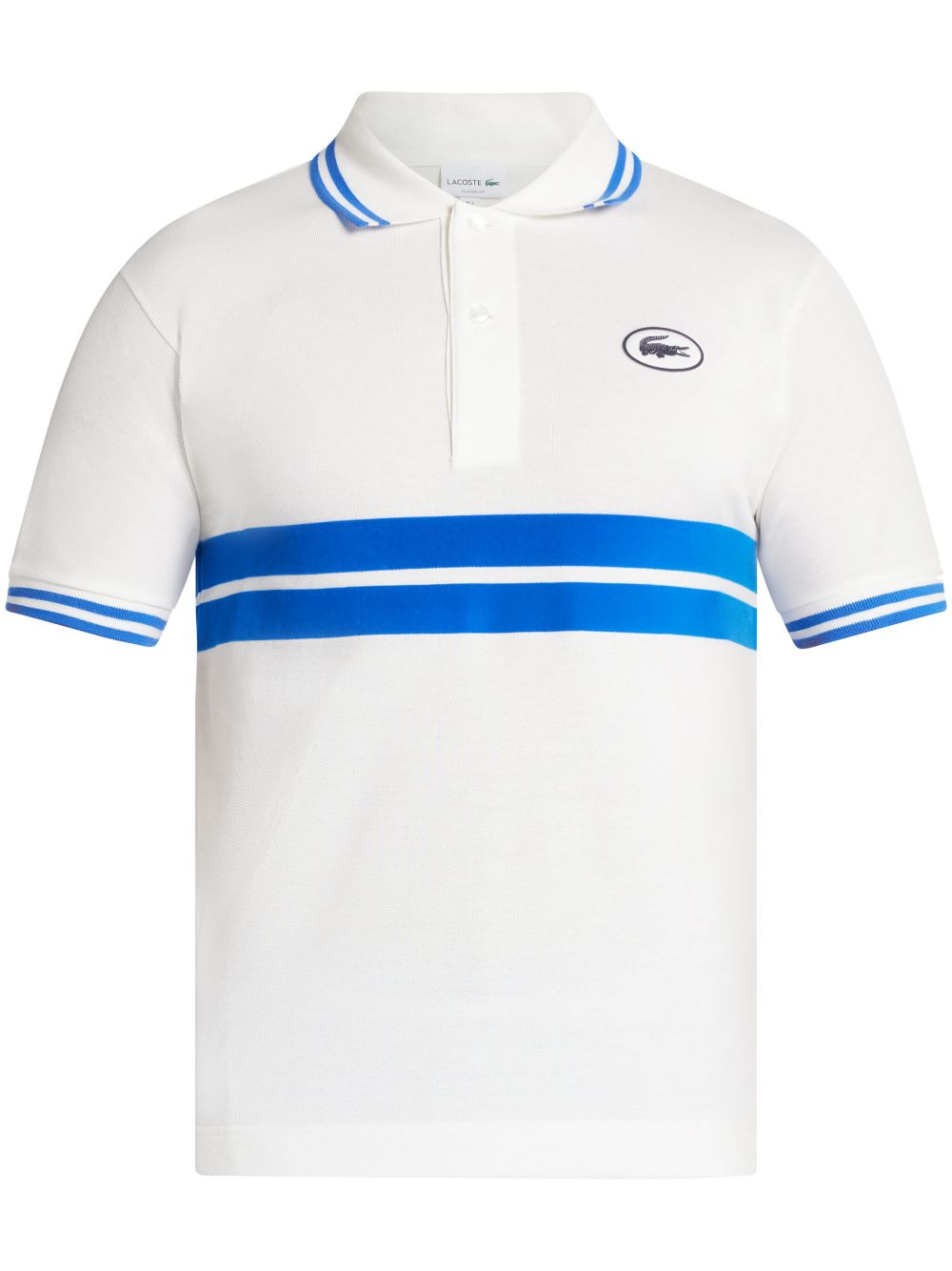 Lacoste 条纹polo衫 - 白色