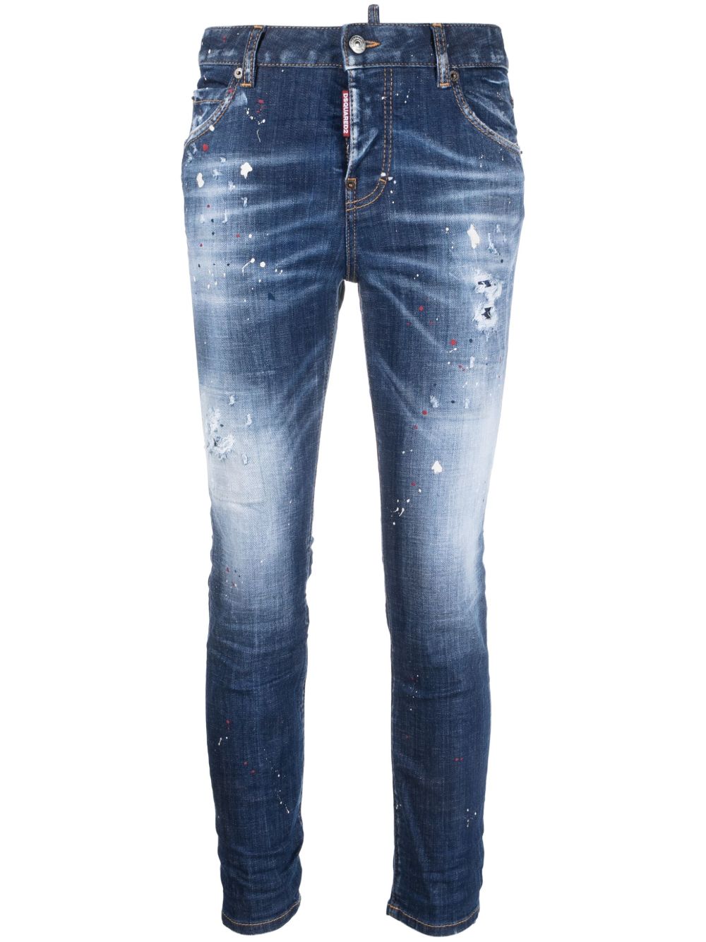 DSQUARED2 漂白效果紧身牛仔裤 - 蓝色