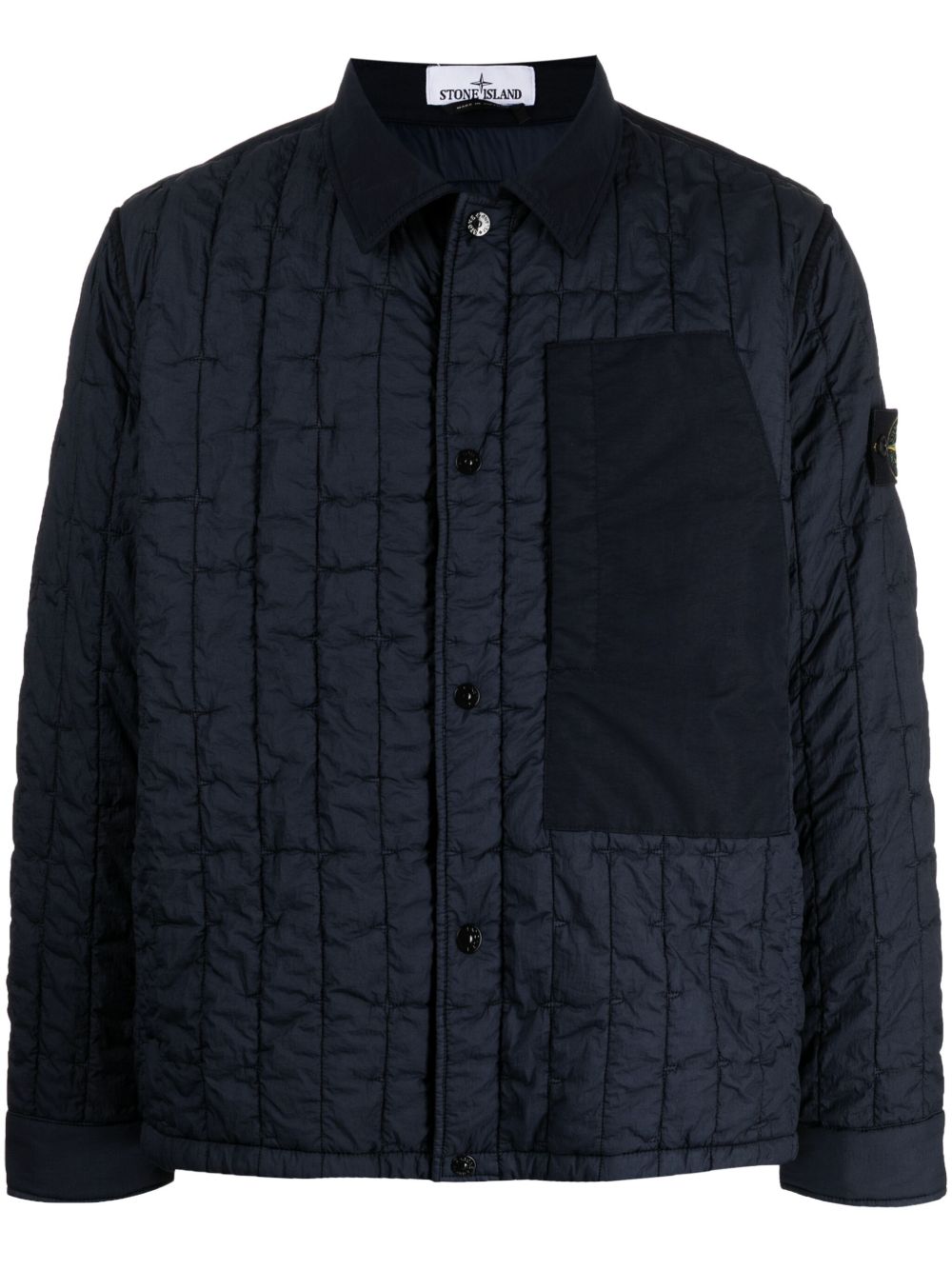 Stone Island 罗盘贴花绗缝夹克 - 蓝色