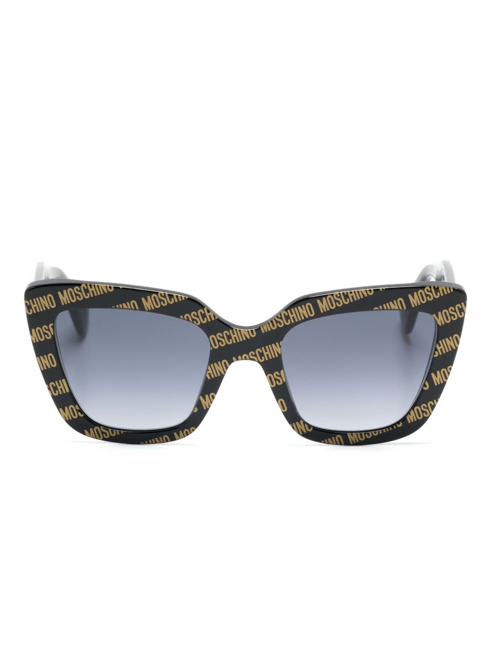 Moschino Eyewear logo印花猫眼框太阳眼镜 - 黑色