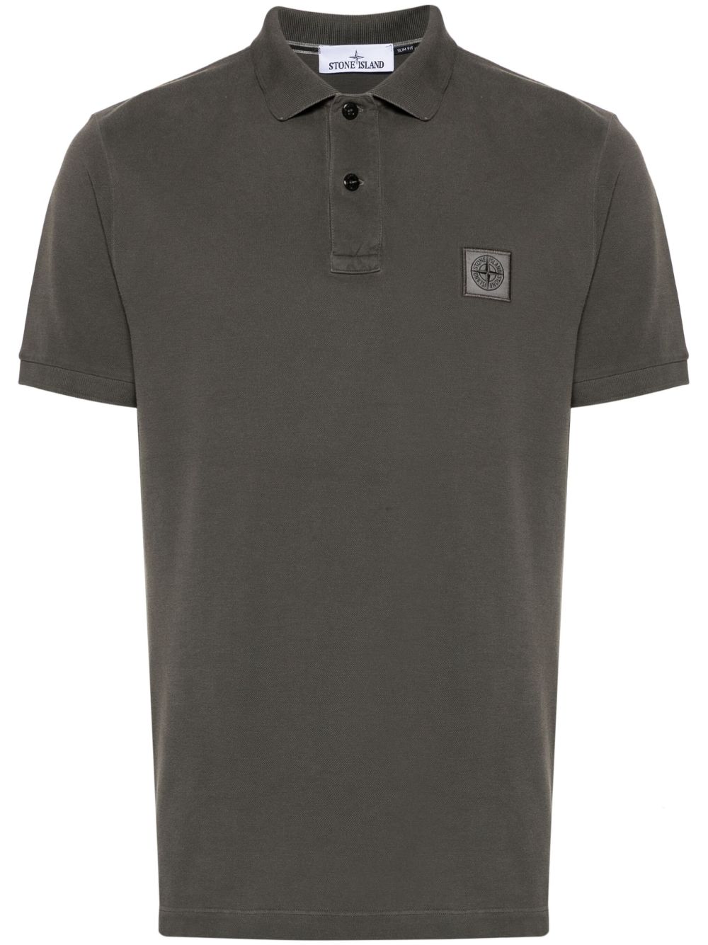 Stone Island 罗盘贴花棉polo衫 - 灰色