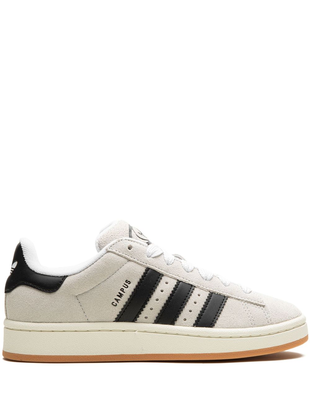 adidas Campus 00年代风格绒面皮运动鞋 - 白色