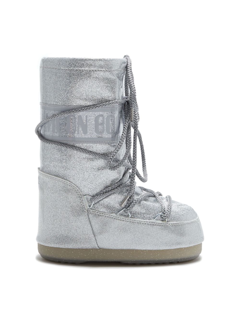 Moon Boot Kids Icon Junior 亮片金葱雪靴 - 银色