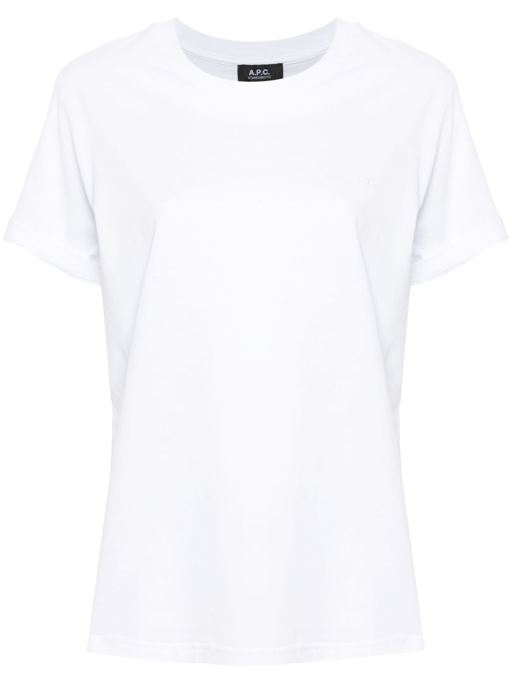 A.P.C. logo刺绣T恤 - 白色