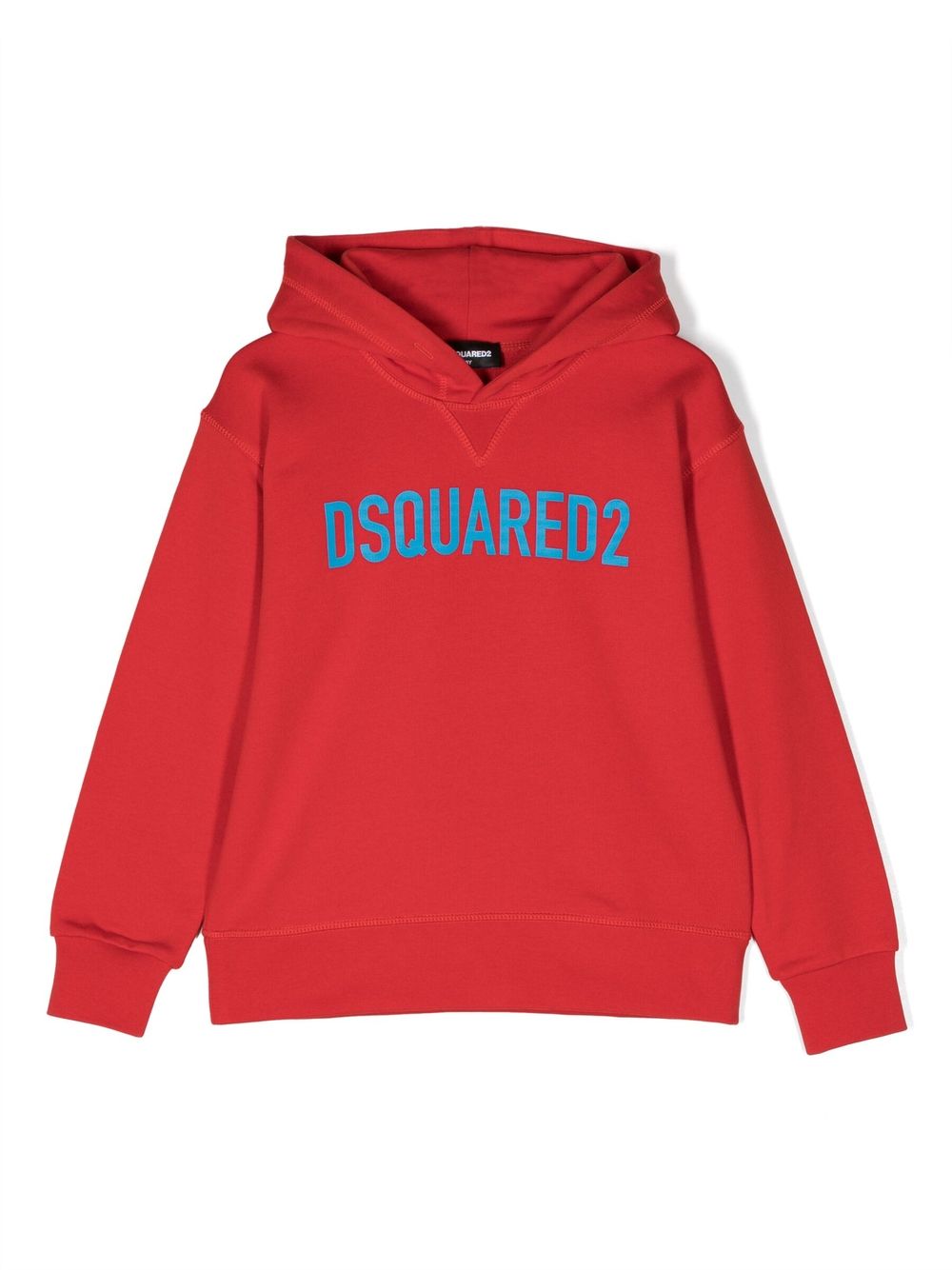 DSQUARED2 KIDS logo印花棉连帽衫 - 红色