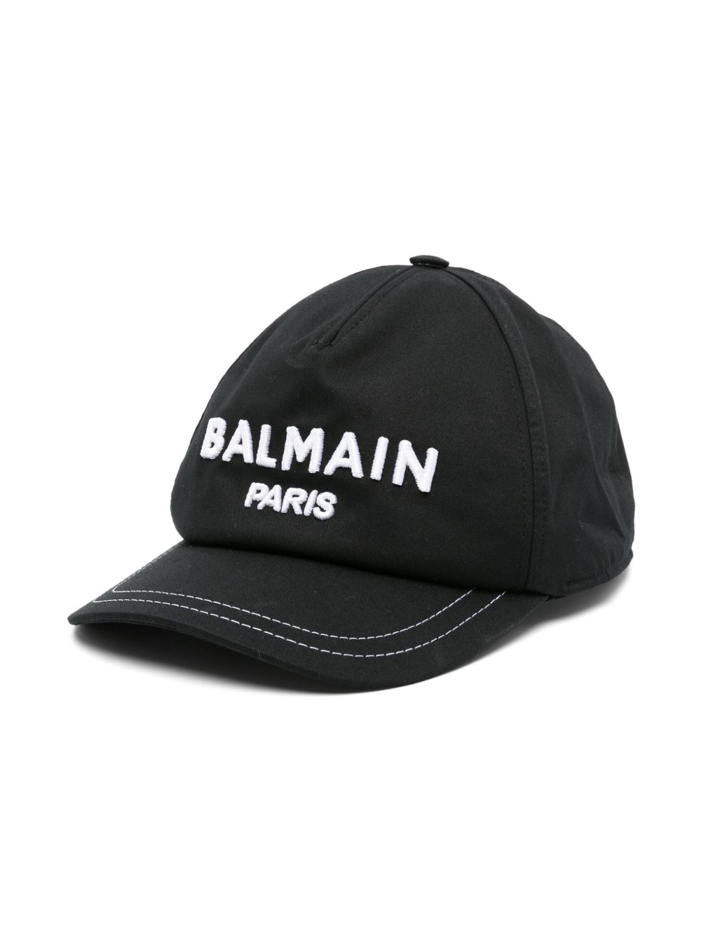 Balmain Kids logo刺绣棉棒球帽 - 黑色
