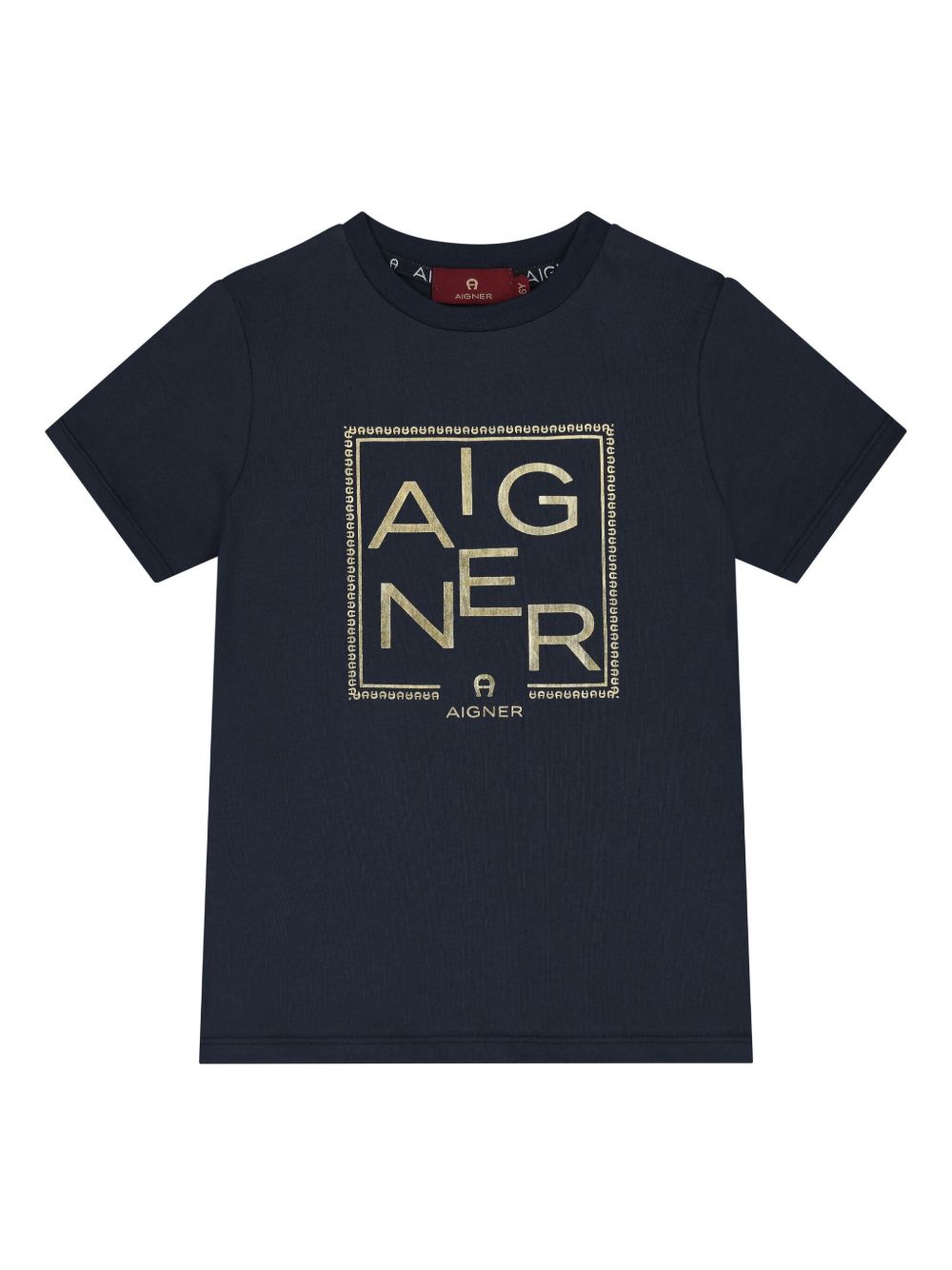 Aigner Kids 印花棉T恤 - 蓝色