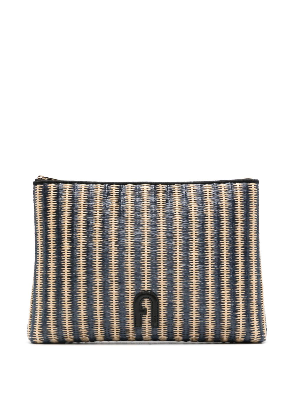 Furla Opportunity logo贴花手拿包 - 黑色