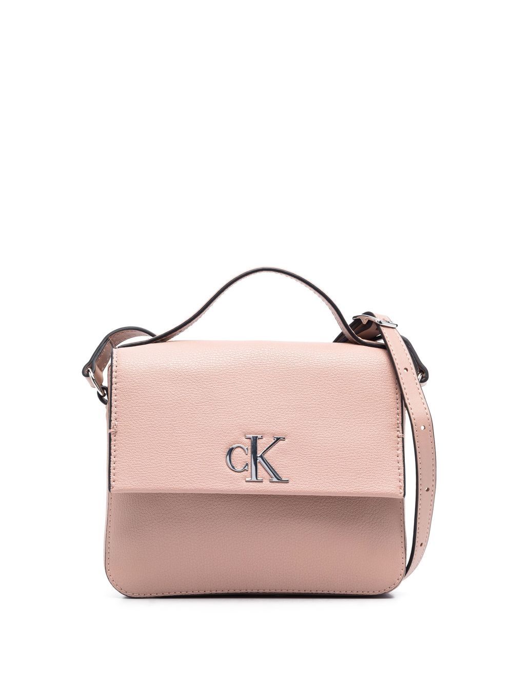 Calvin Klein Jeans logo标牌斜挎包 - 粉色
