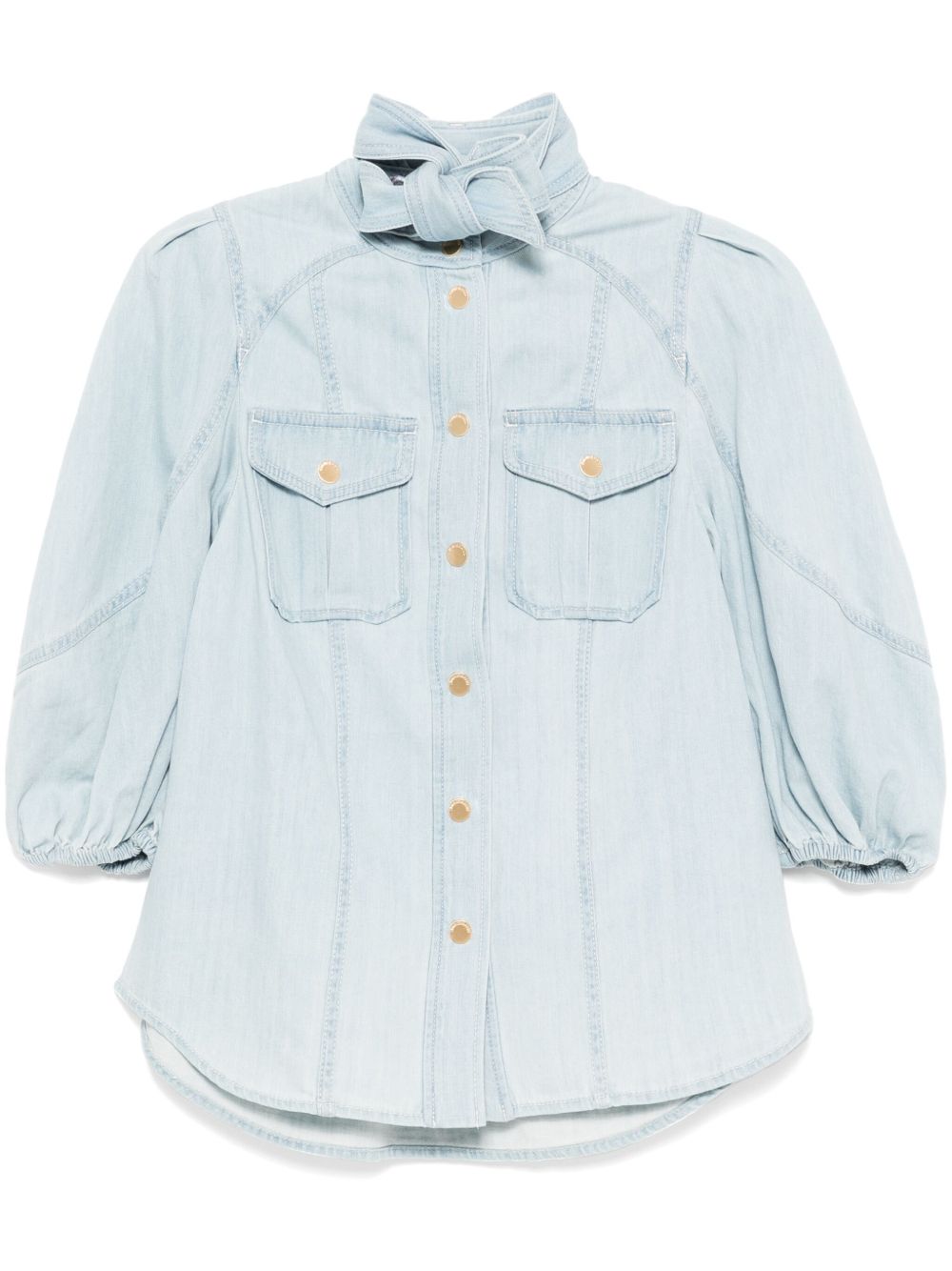 ZIMMERMANN Acacia 牛仔灯笼形罩衫 - 蓝色