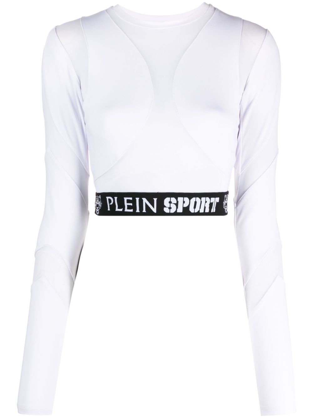Plein Sport logo印花弹性设计上衣 - 白色