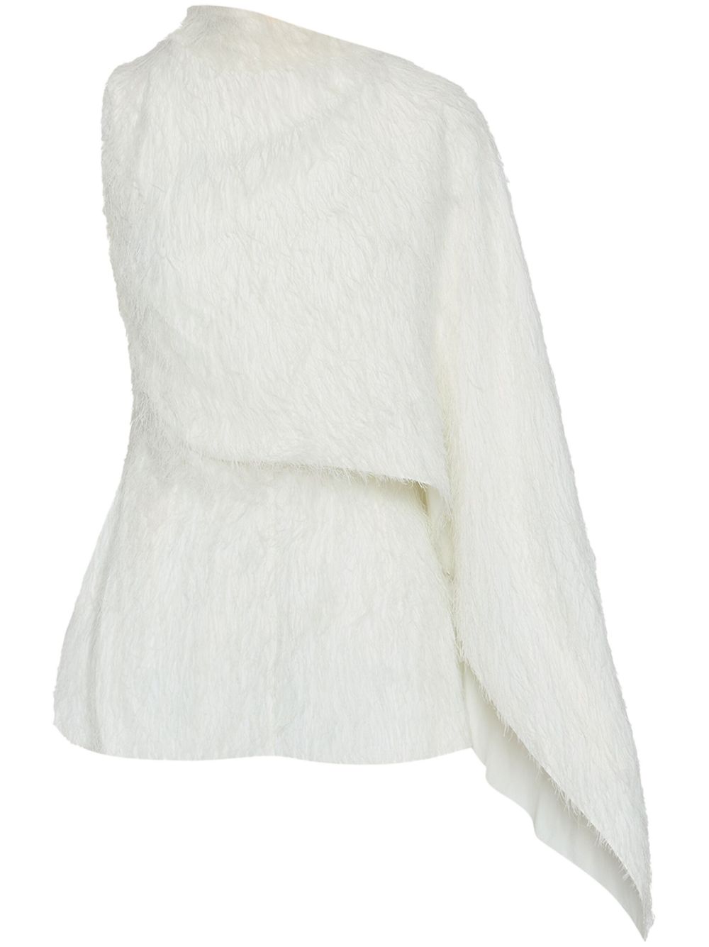 Oscar de la Renta fringed fil-coupé blouse - 白色
