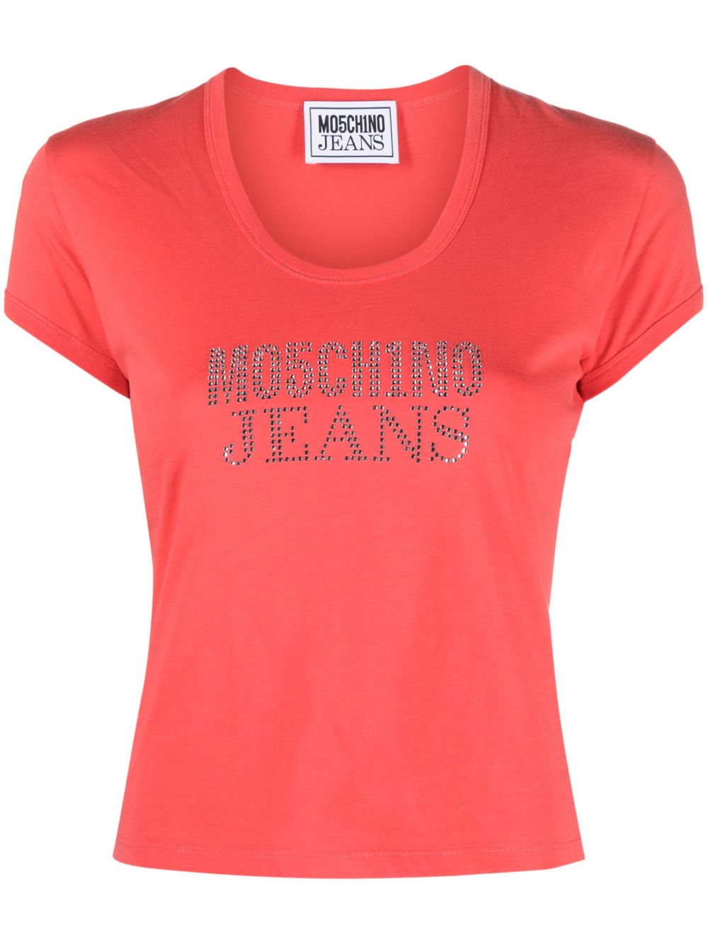 MOSCHINO JEANS logo缀饰棉短款上衣 - 粉色