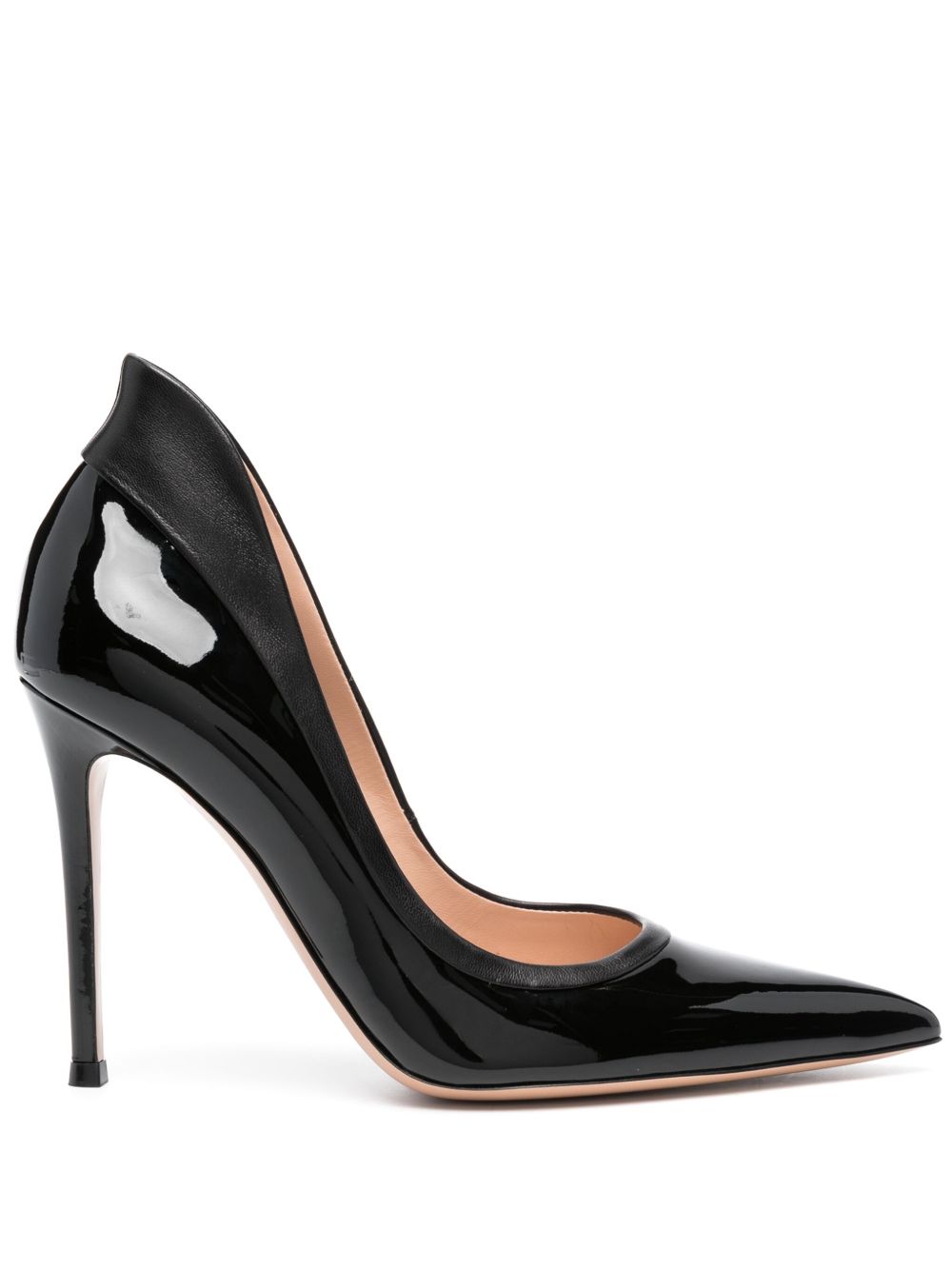 Gianvito Rossi Tuxedo 皮质高跟鞋 - 黑色