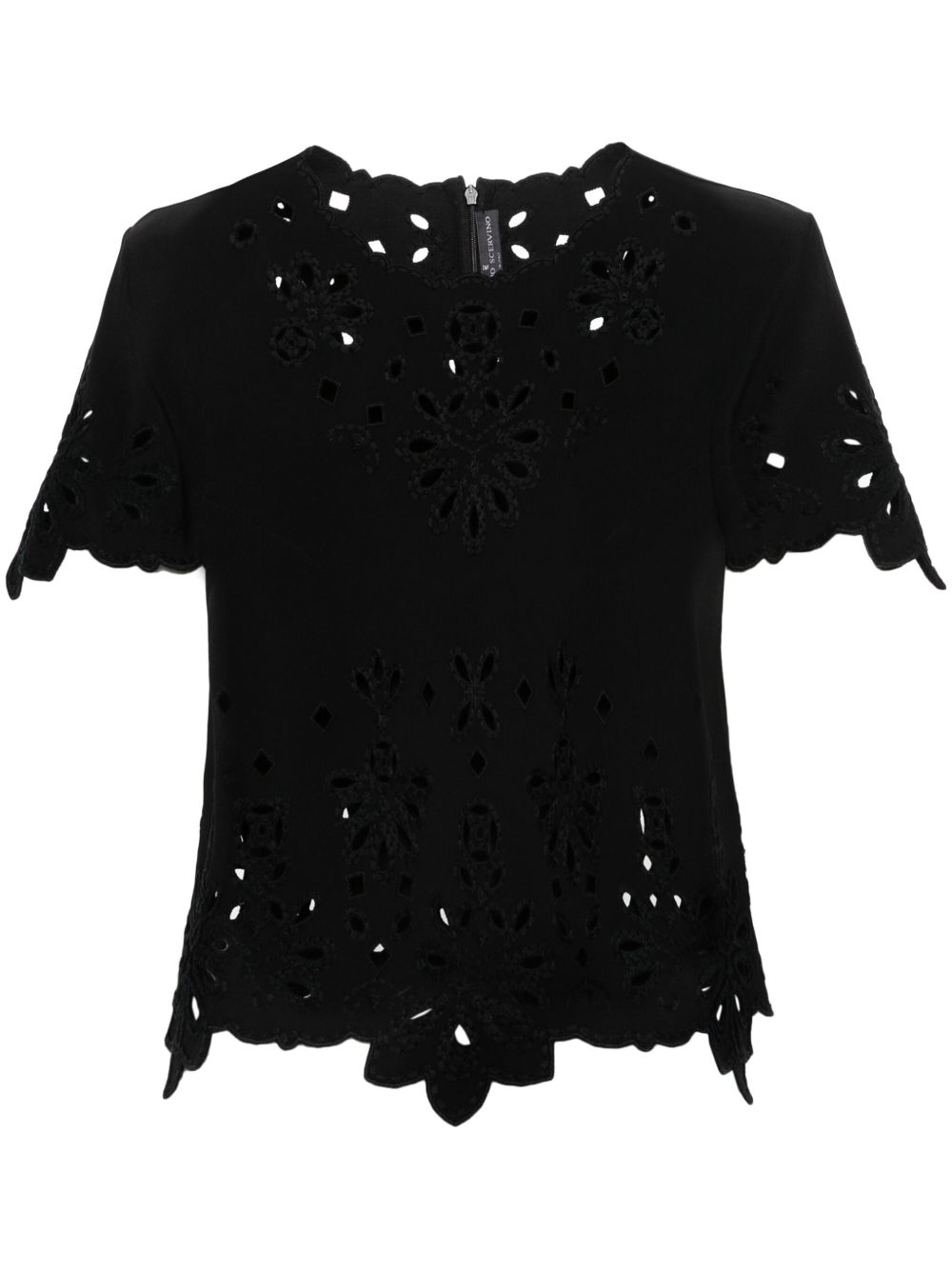 Ermanno Scervino 马德拉刺绣罩衫 - 黑色