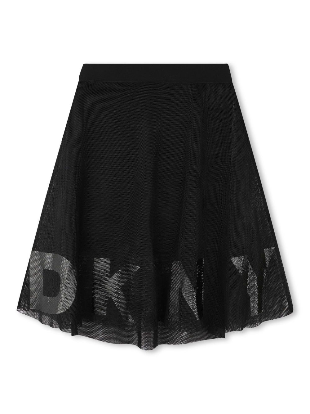 Dkny Kids logo印花薄纱半身裙 - 黑色