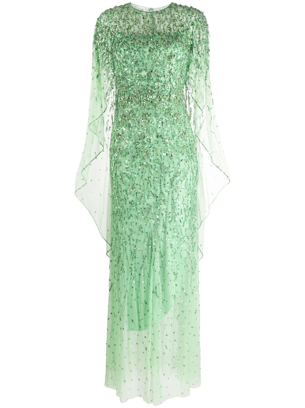 Jenny Packham Delphine 缀饰礼服 - 绿色