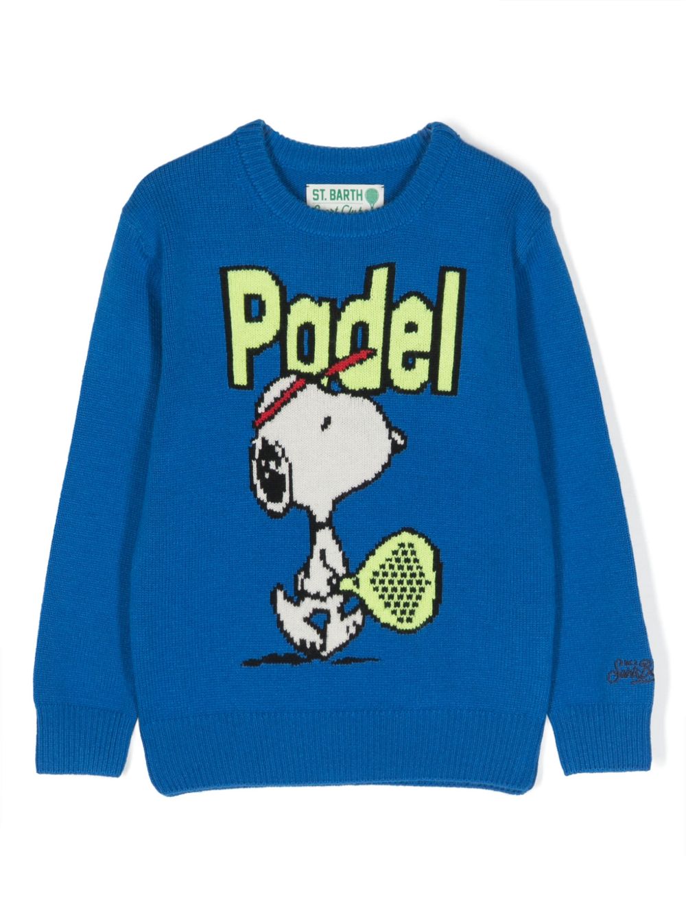MC2 Saint Barth Kids Snoopy Padel 嵌花针织毛衣 - 蓝色
