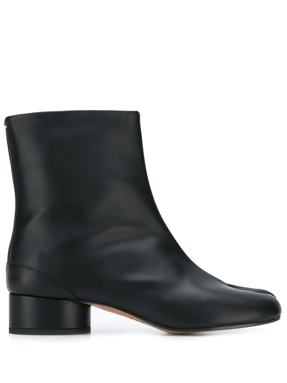 Maison Margiela Tabi 低跟及踝皮靴 - 黑色