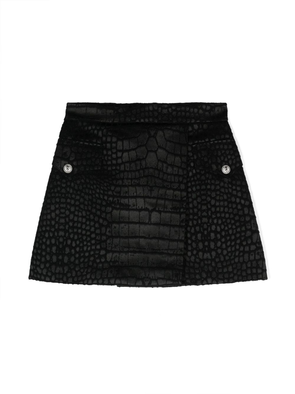 Balmain Kids 标贴迷你半身裙 - 黑色