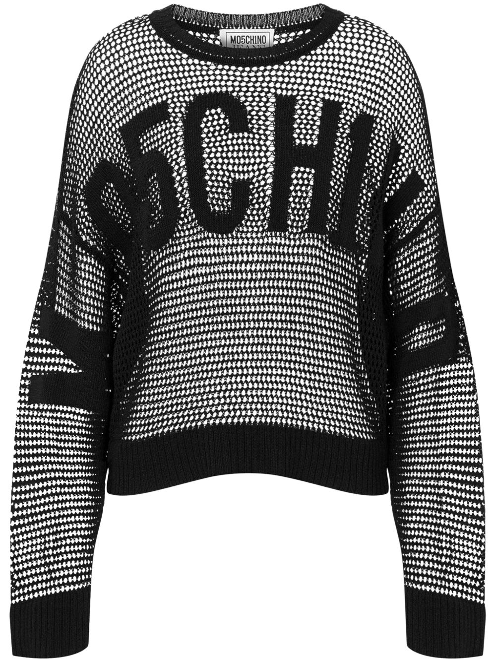 MOSCHINO JEANS logo提花毛衣 - 黑色