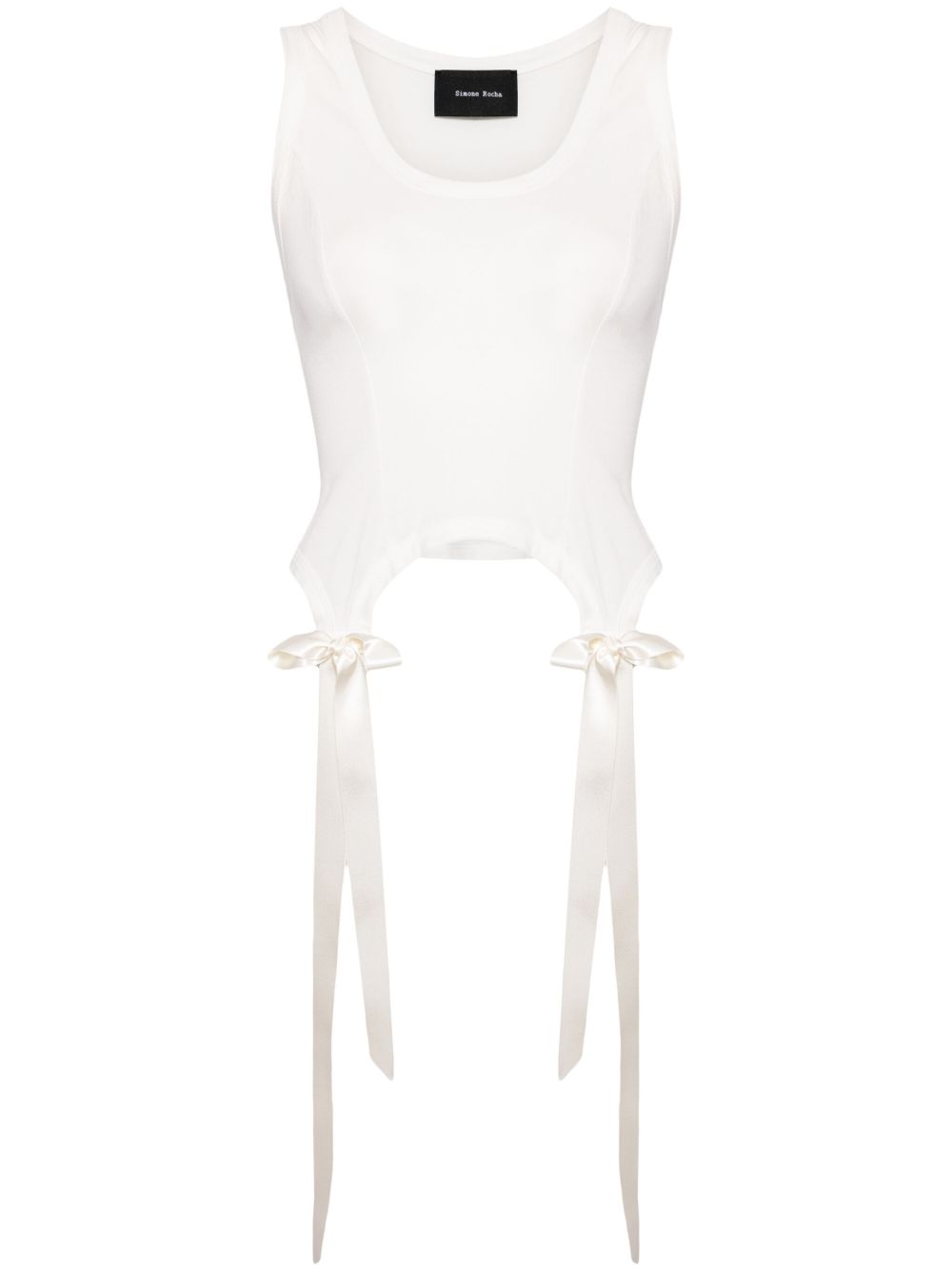 Simone Rocha Easy Bow Tails 棉坦克背心 - 白色