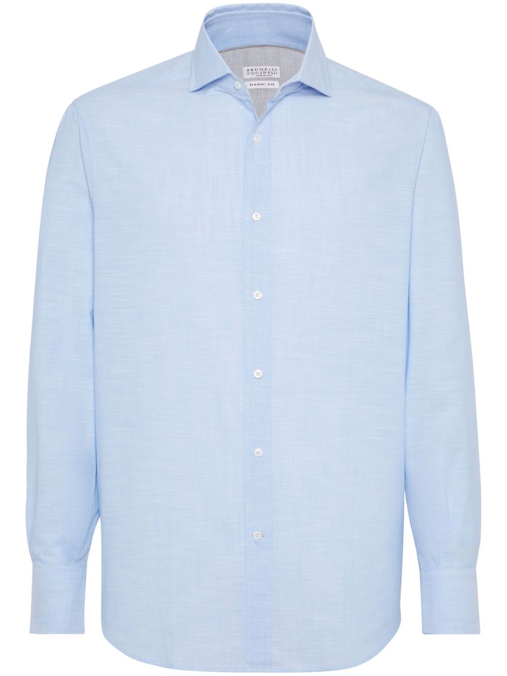 Brunello Cucinelli 纯色长袖衬衫 - 蓝色