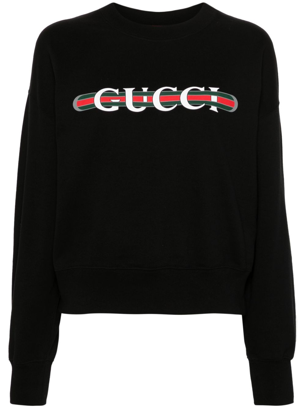 Gucci Gucci Web 印花套头衫 - 黑色