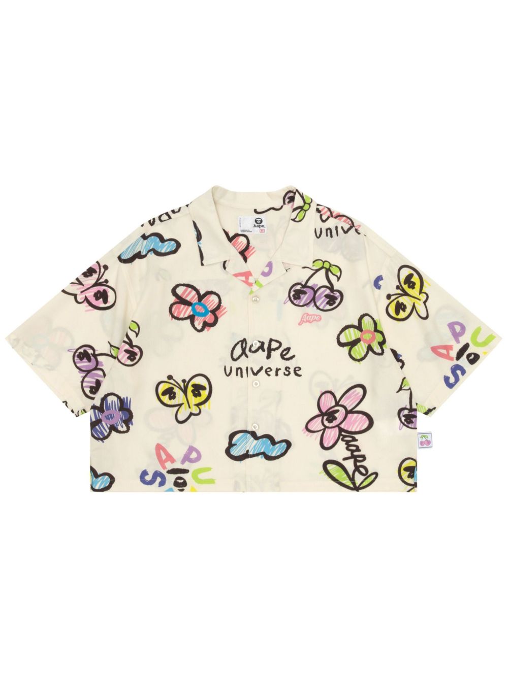 AAPE BY *A BATHING APE® logo印花排扣衬衫 - 中性色
