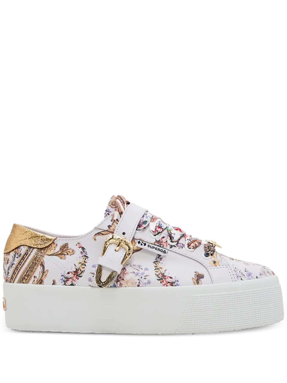 Camilla x Superga 2790 皮质运动鞋 - 白色