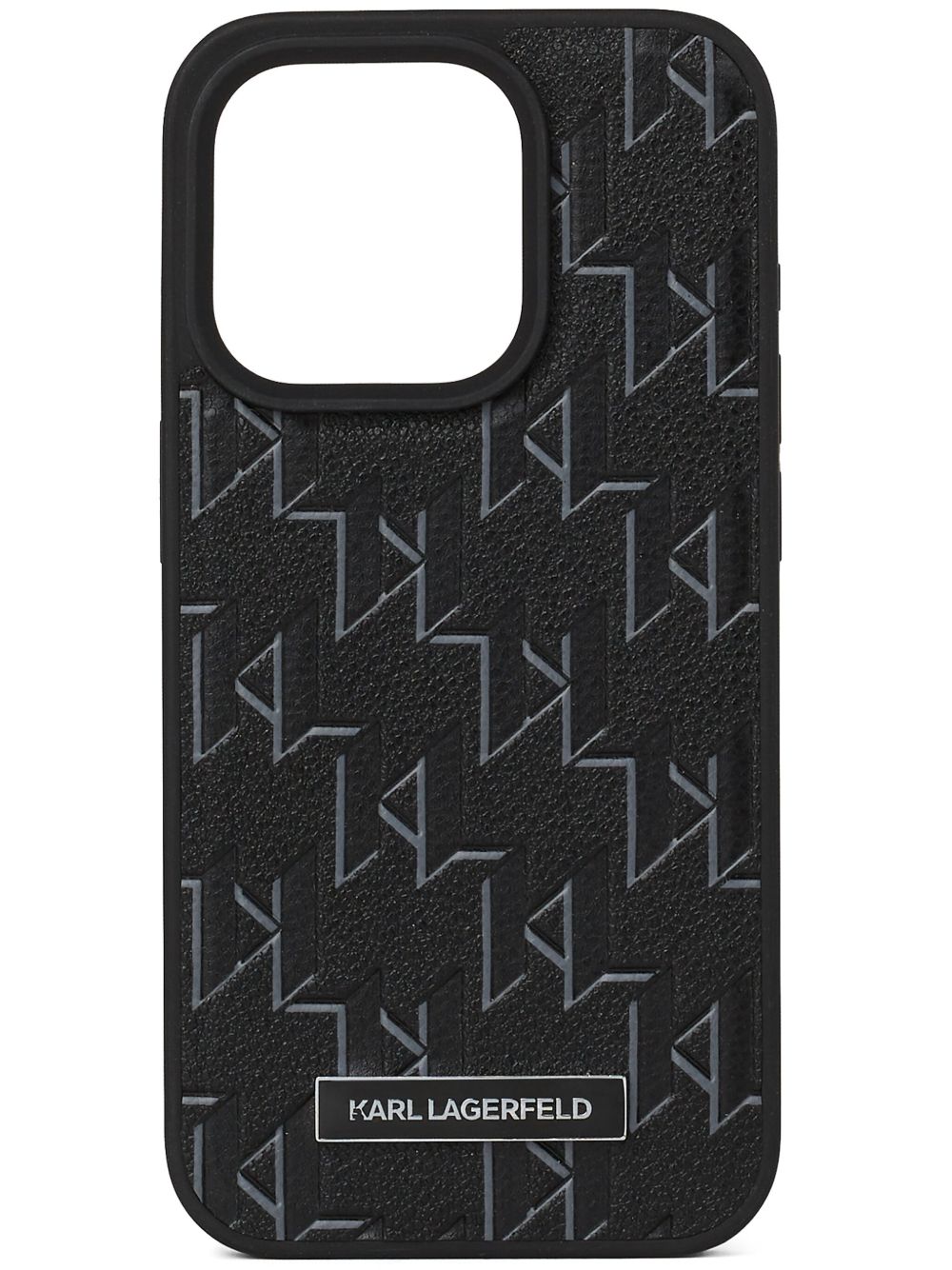 Karl Lagerfeld iPhone 16 Pro 经典logo手机壳 - 黑色