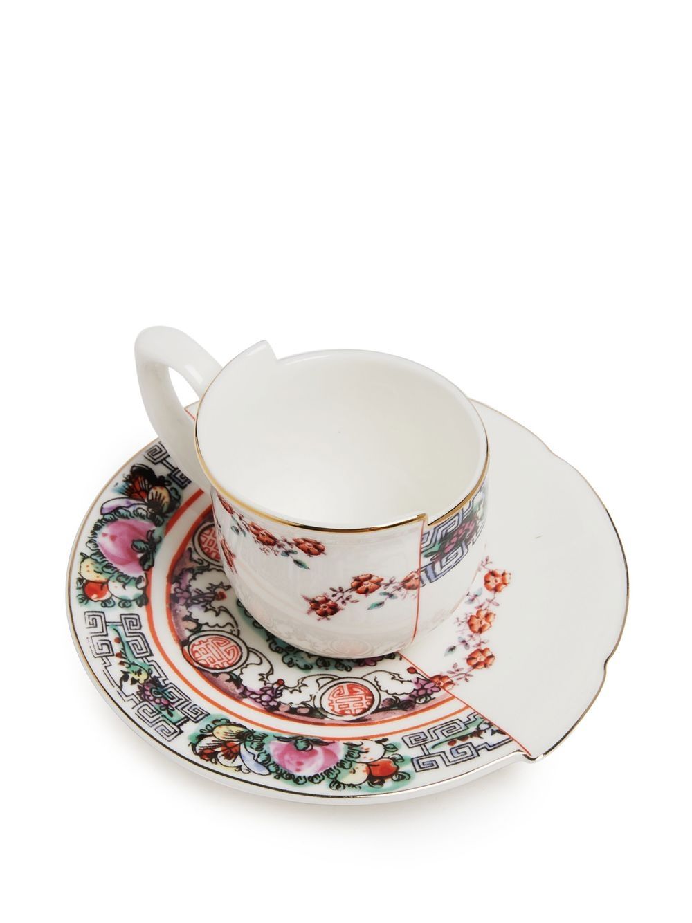 Seletti Hybrid Tamara 带茶碟咖啡杯 - 白色